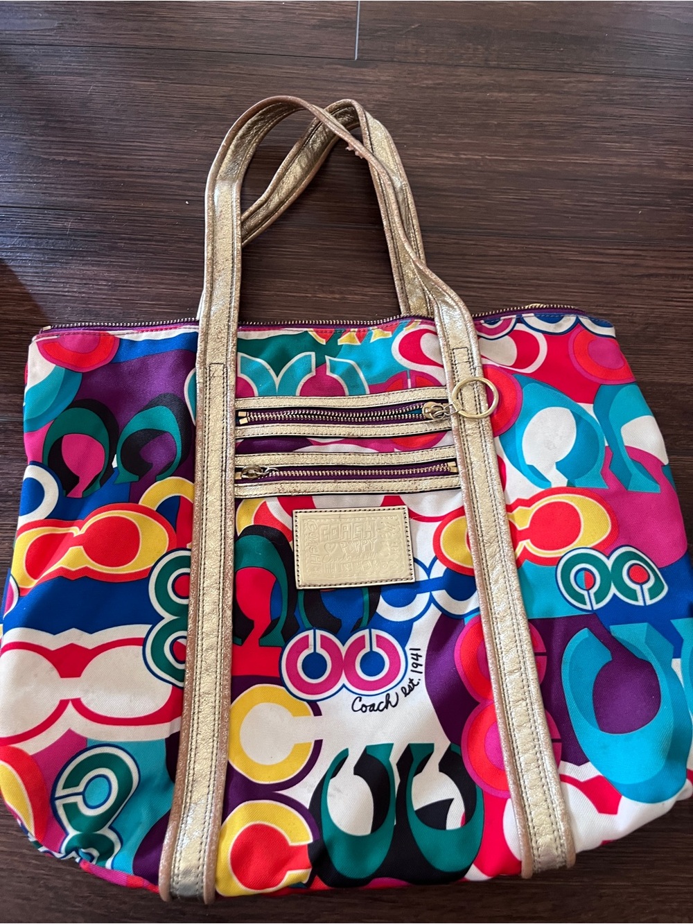 Coach Poppy Pop C Graffiti Tote Multicolor 2009 Y2K Shoulder Bag